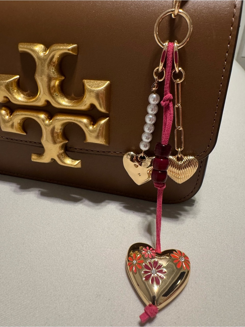 ✨ NEW Gold-Tone Heart Bag Charm / Keychain ✨